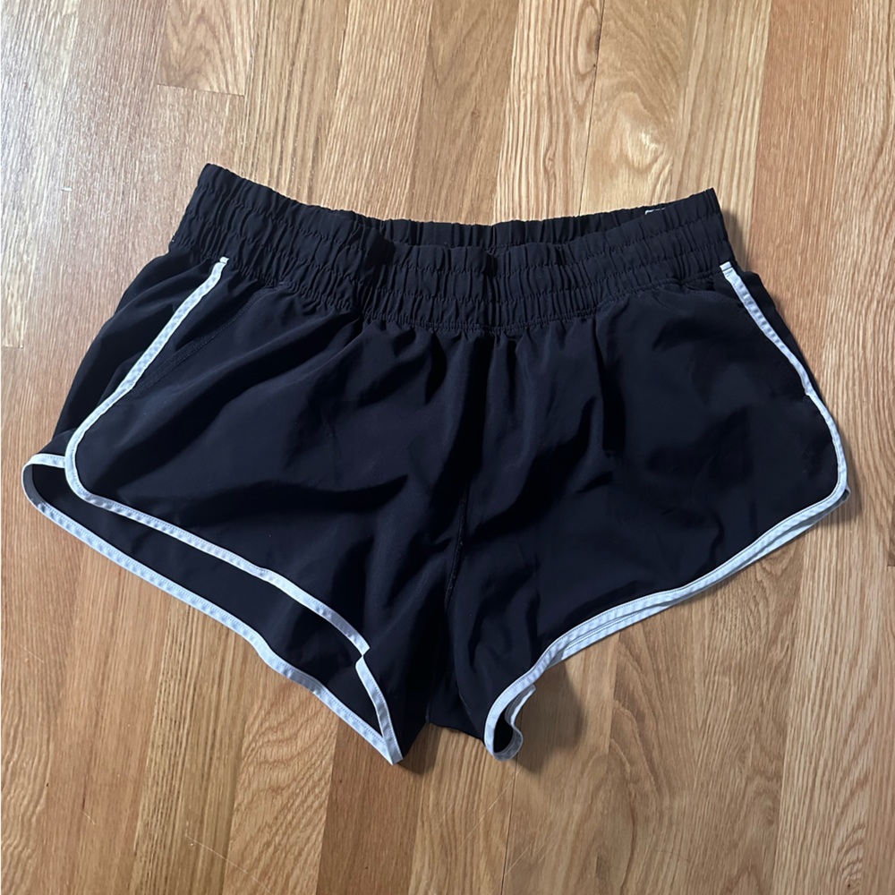 Black Women's Running Shorts with White Trim